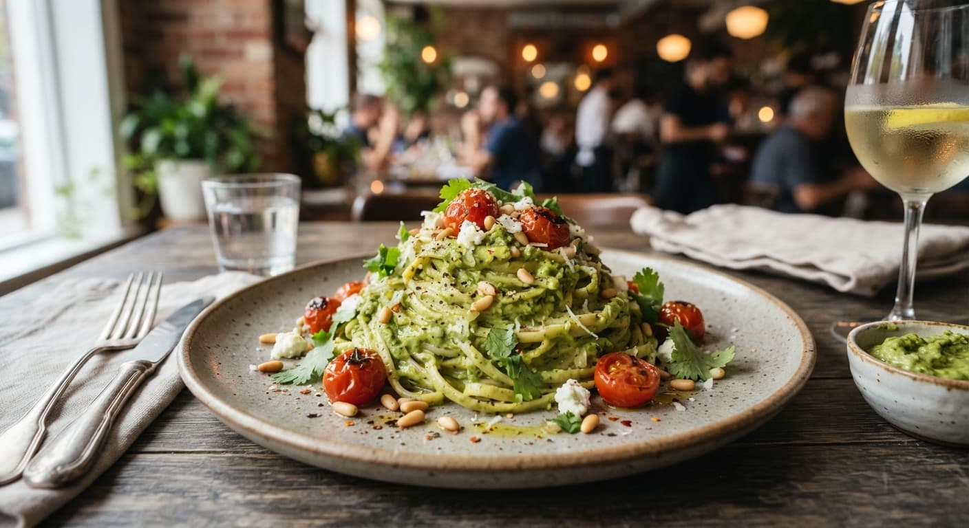 Avocado Cilantro Pesto Linguine