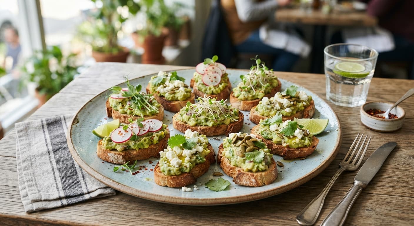 Avocado Lime Toast Bites