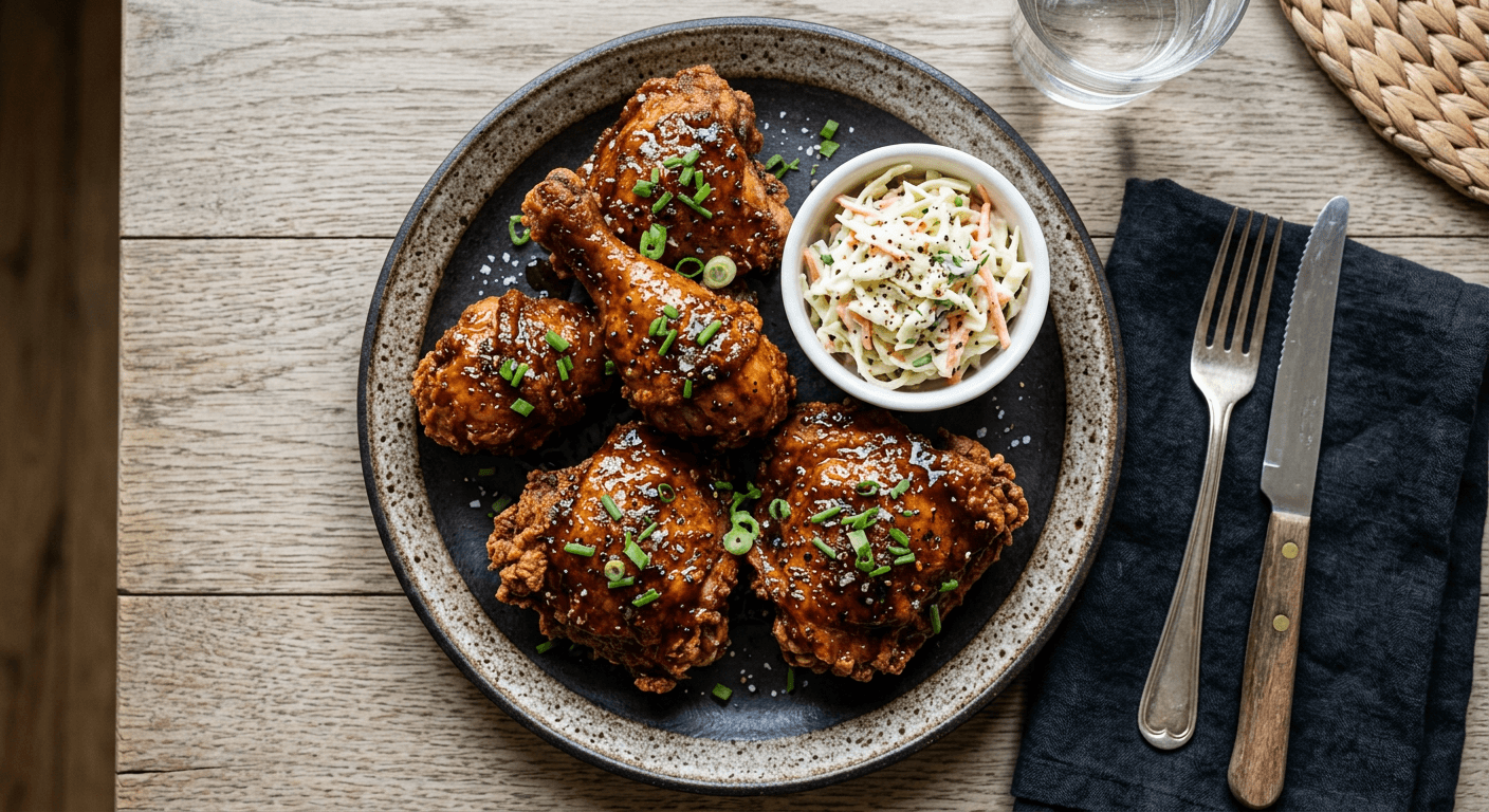 BBQ Glazed Fried Chicken