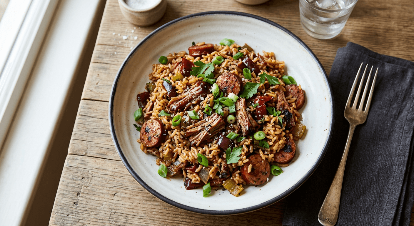 BBQ Pulled Pork Jambalaya