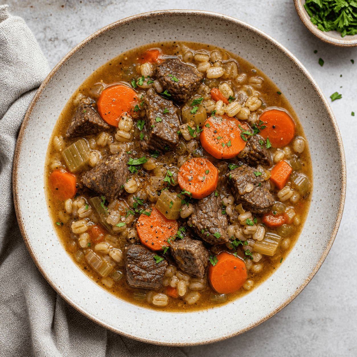 Beef Barley & Carrot Stew