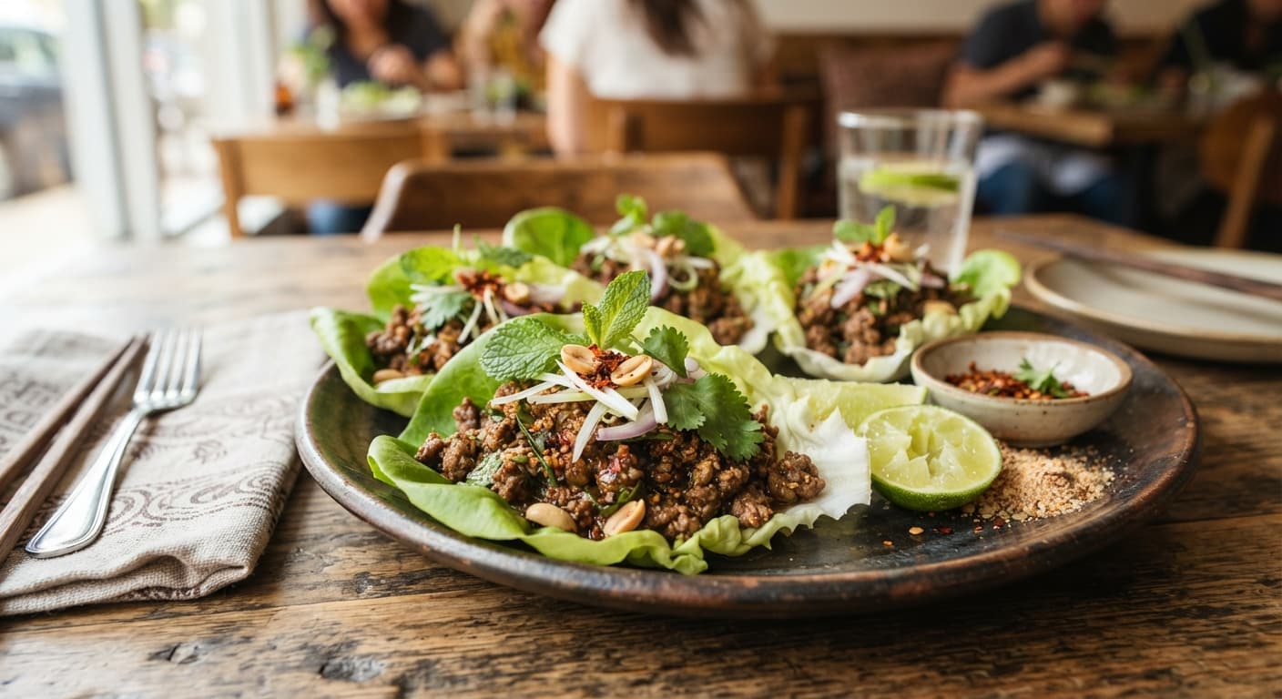 Beef Larb-Style Lettuce Cups