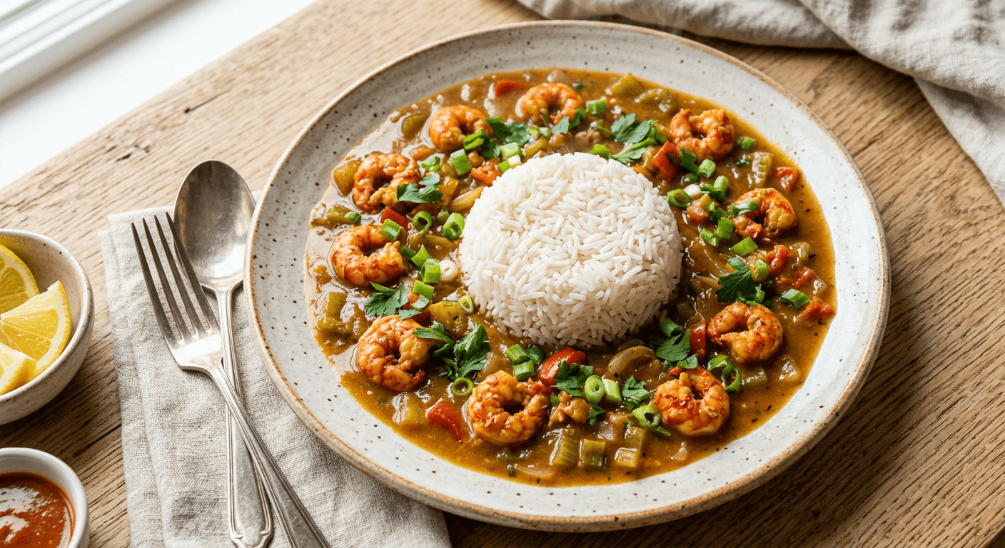 Beer-Braised Crawfish Etouffee