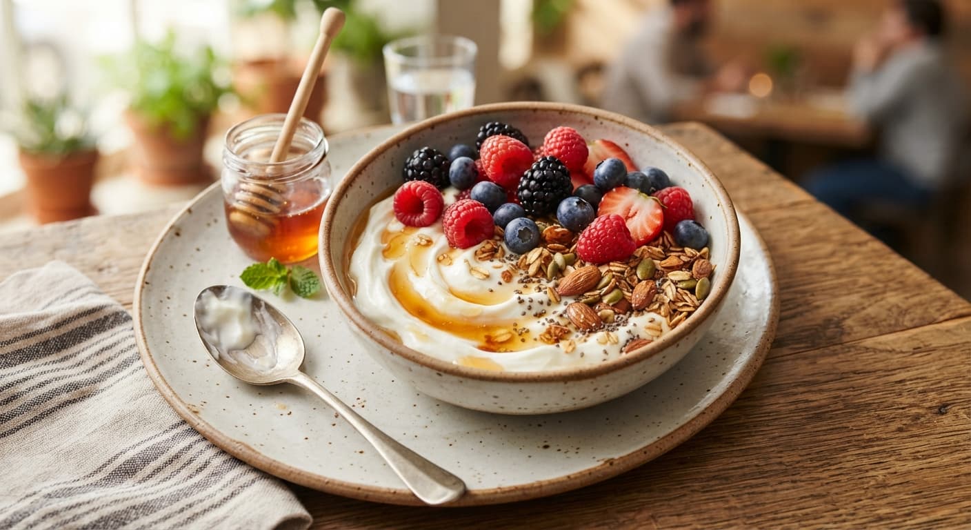 Berry Honey Yogurt Bowl