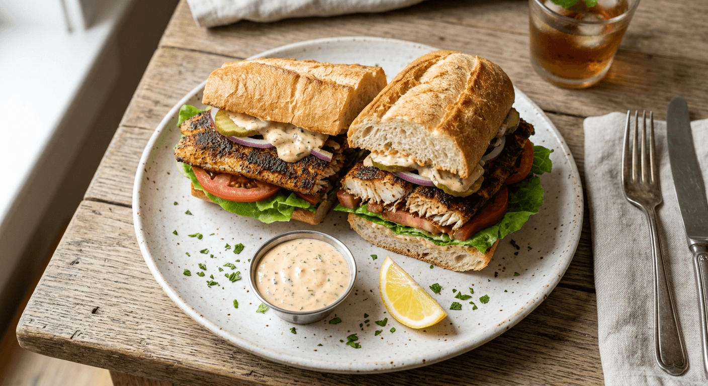 Blackened Catfish Po' Boy