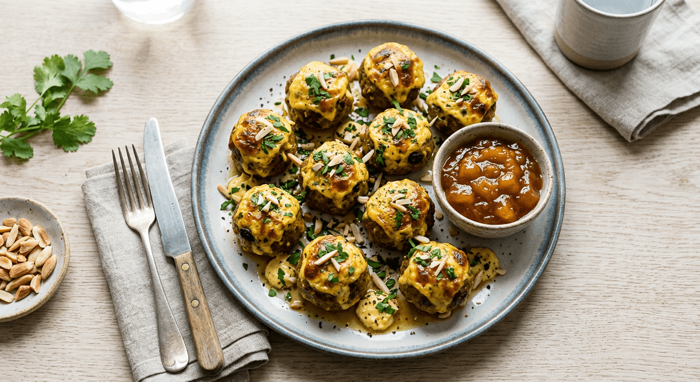 Bobotie Style Meatballs