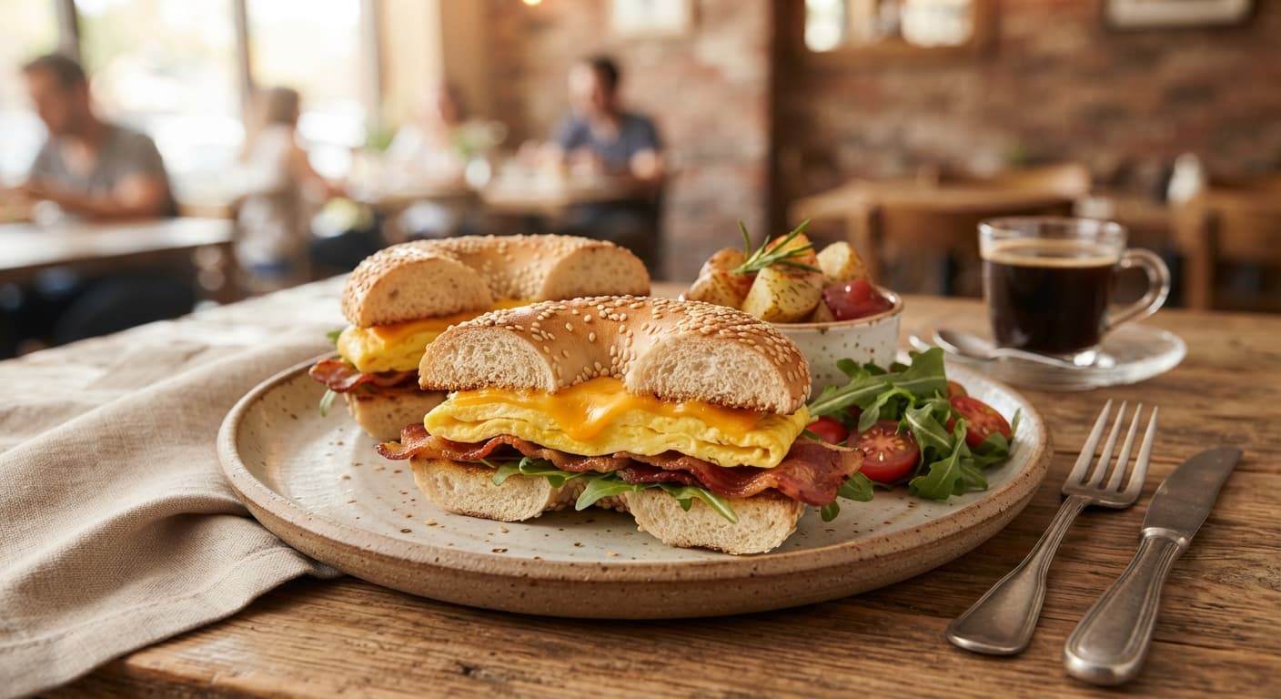 Breakfast Bagel Sandwiches