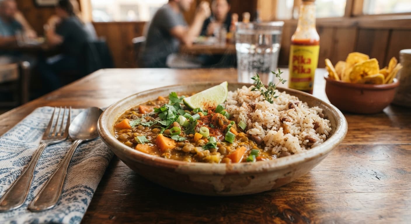 Caribbean Lentil Stew with Rice