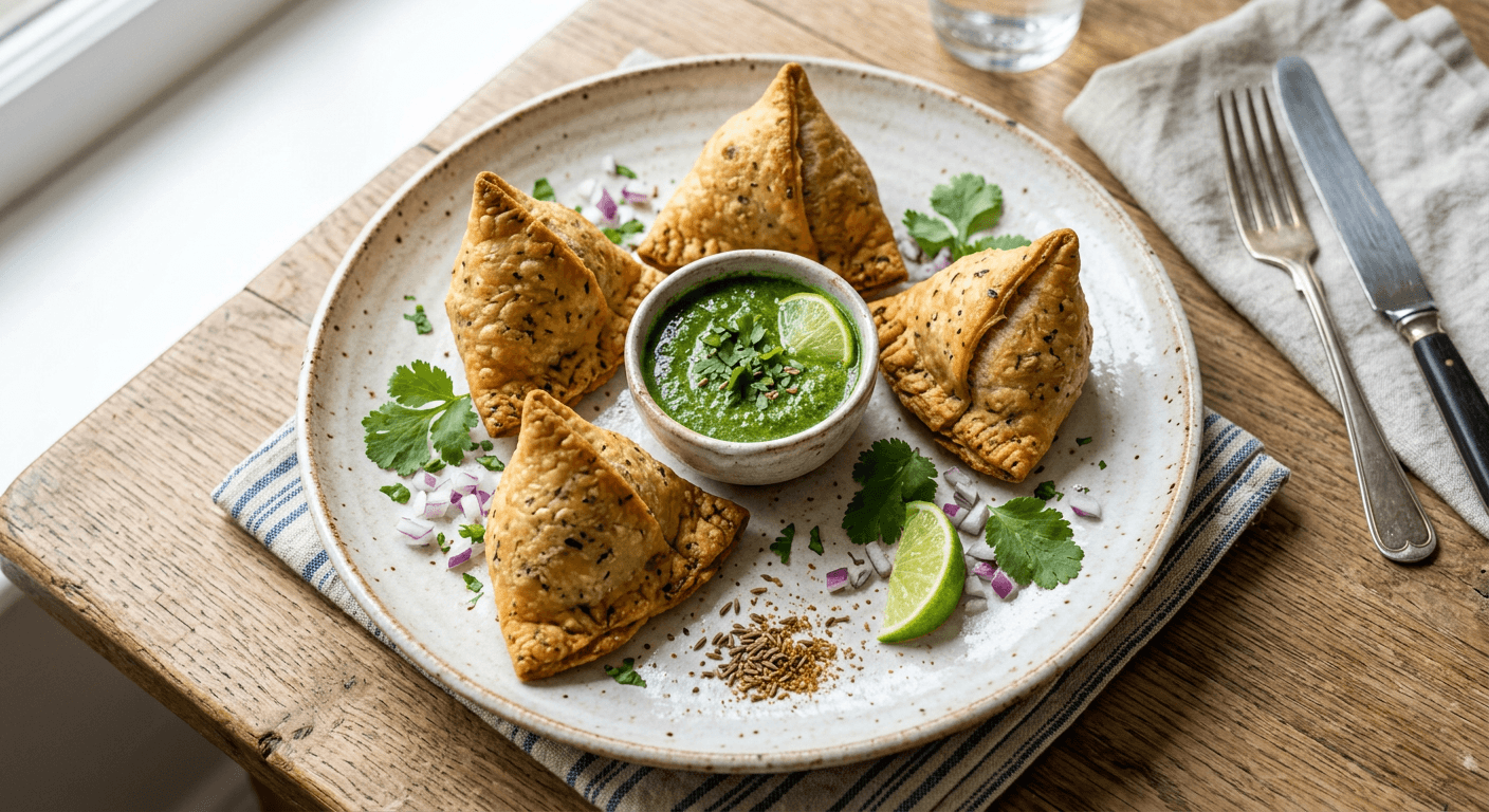 Cauliflower Keema Samosas