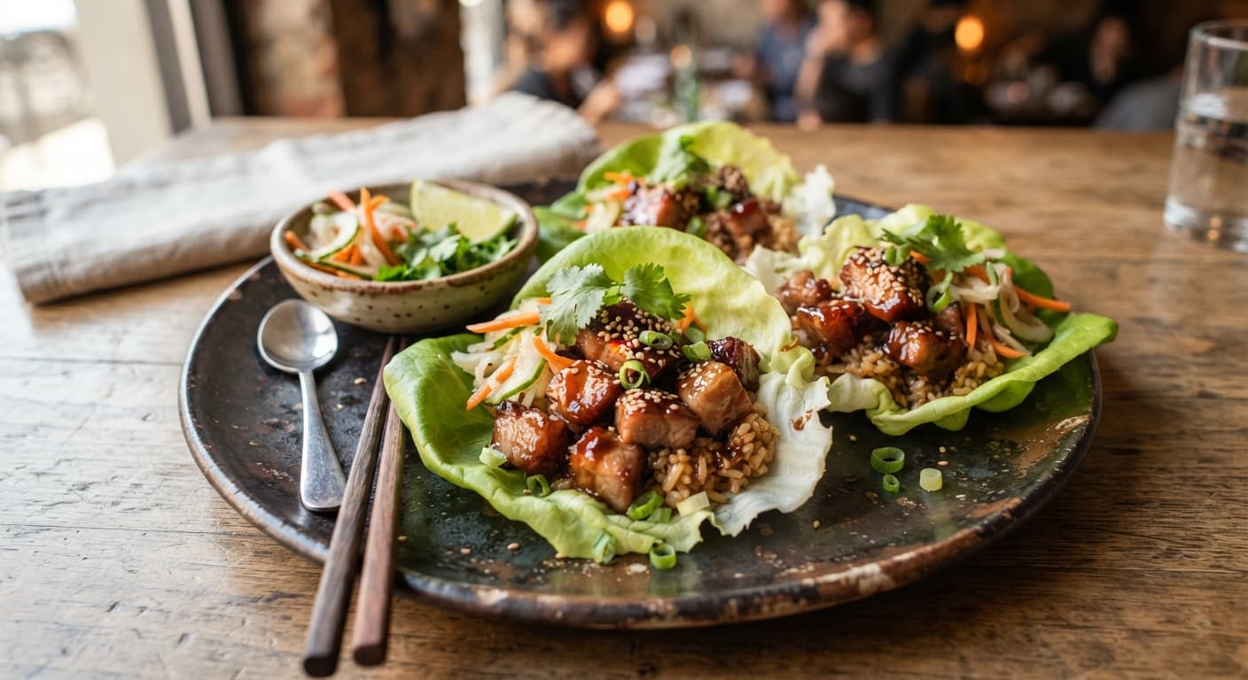 Char Siu Lettuce Wrap Tacos