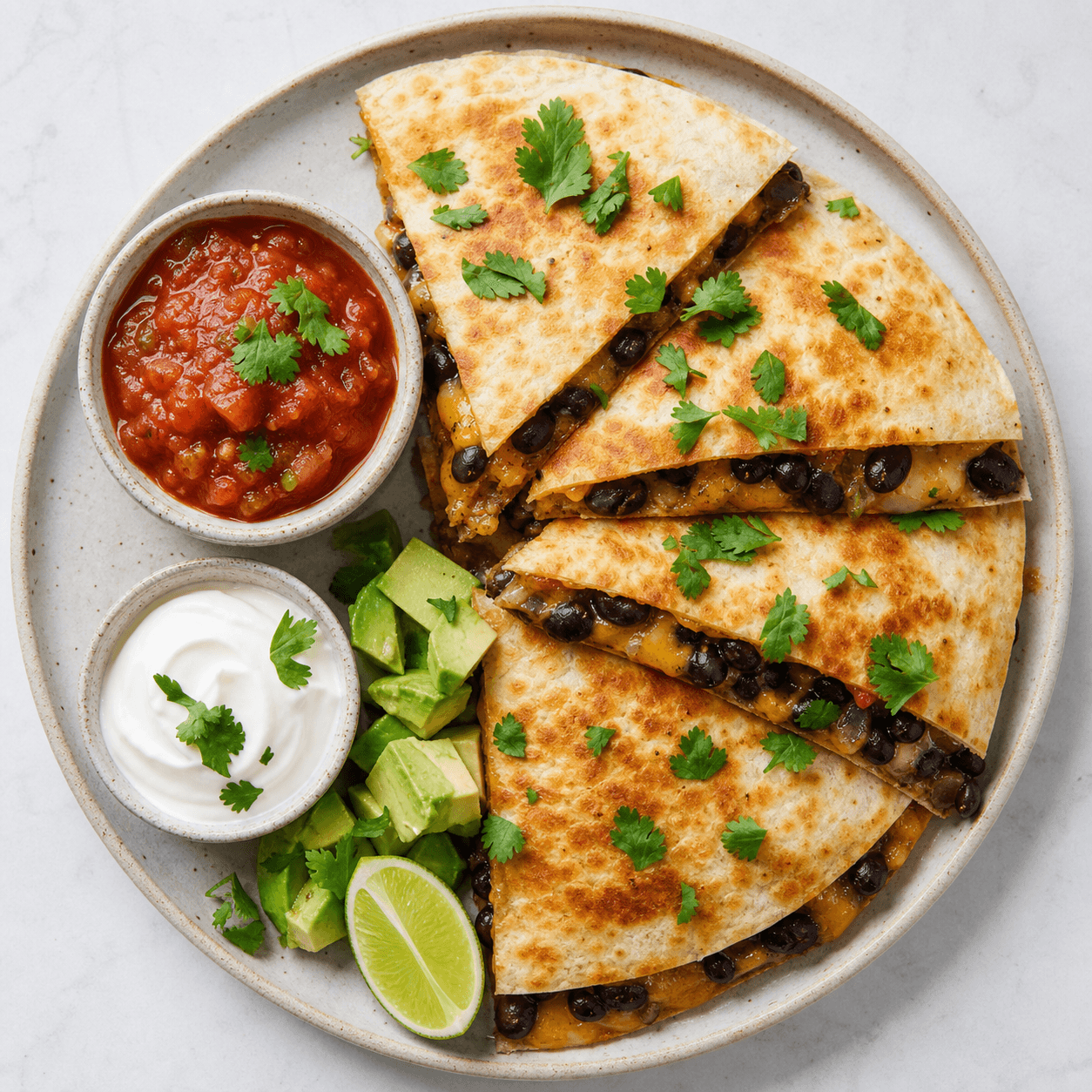 Cheesy Black Bean Quesadillas