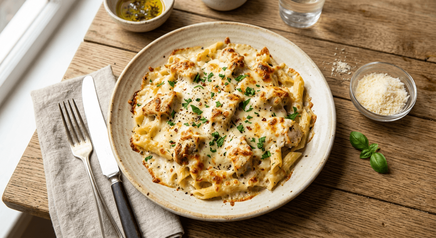 Chicken Alfredo Bake