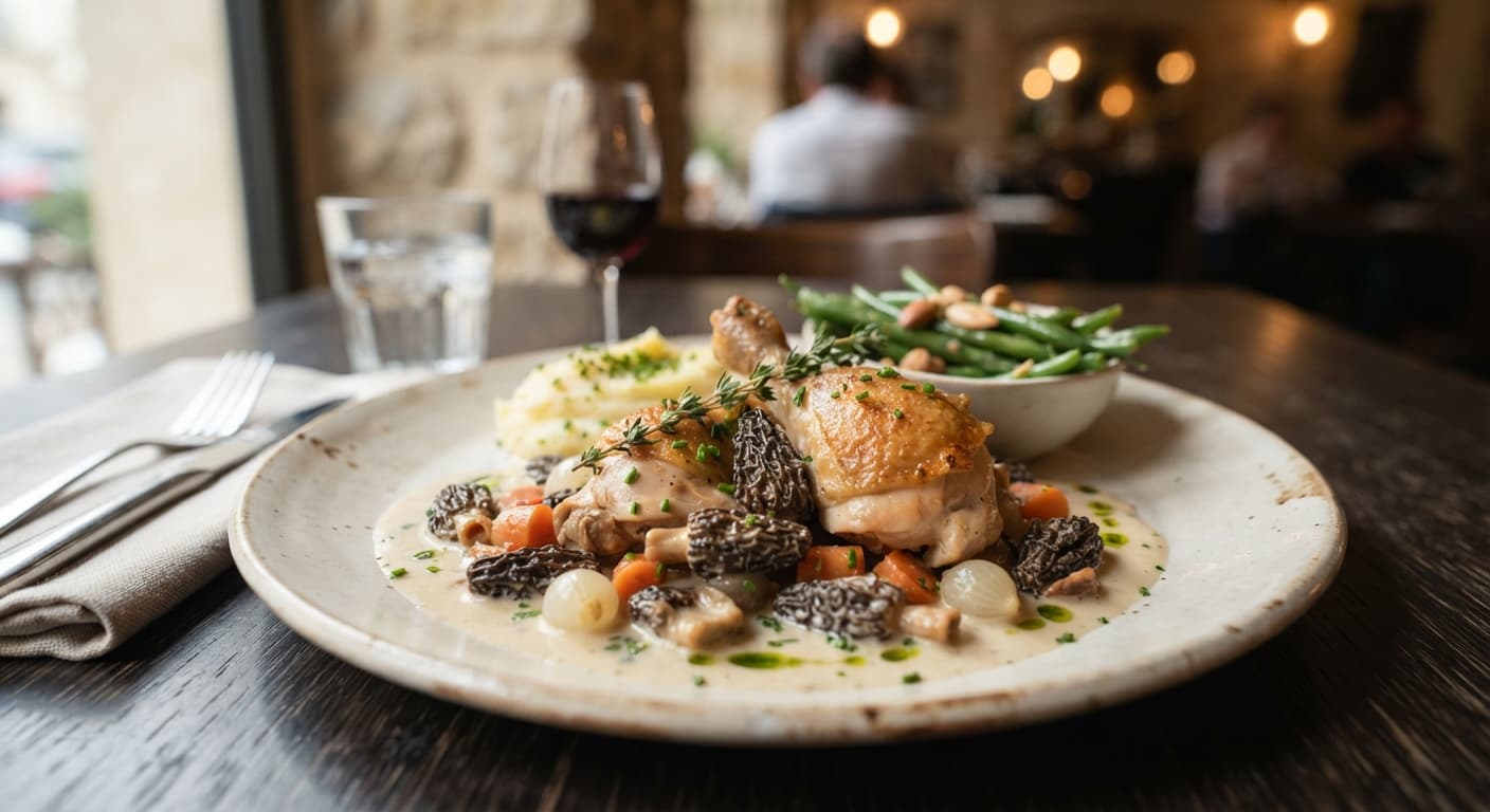 Chicken Fricassée with Morels
