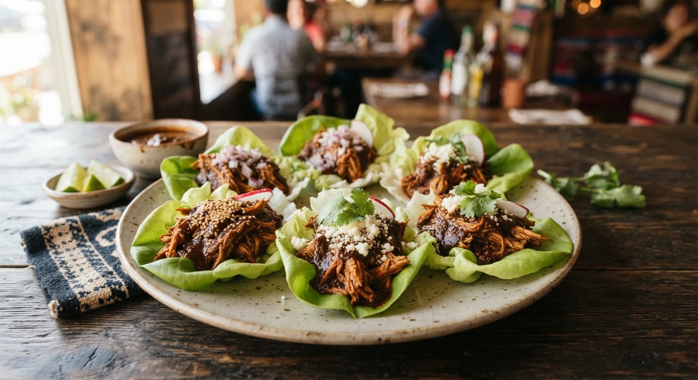 Chicken Mole-Style Lettuce Cups