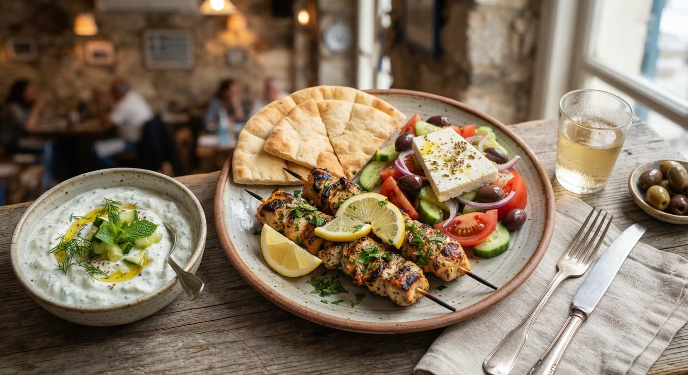 Chicken Souvlaki with Tzatziki