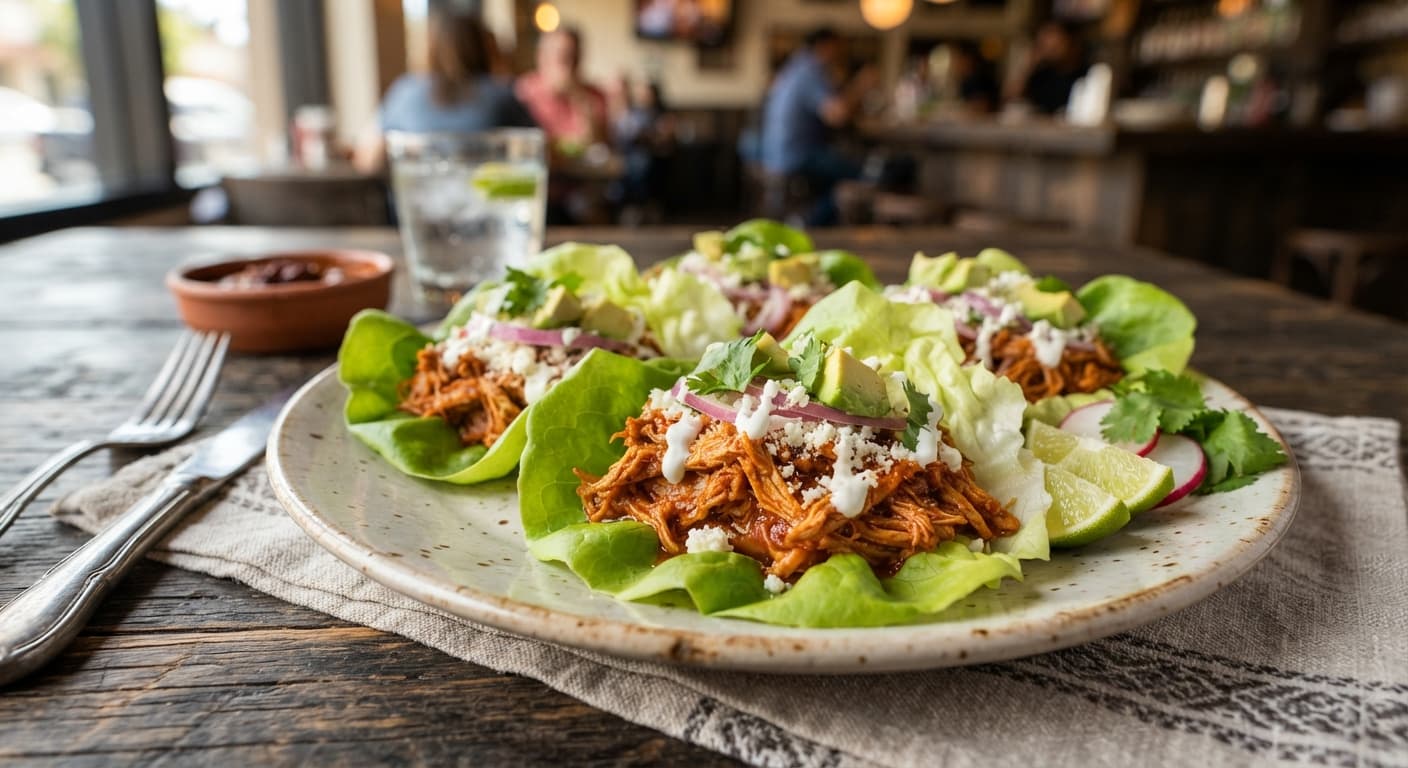 Chicken Tinga Lettuce Tacos