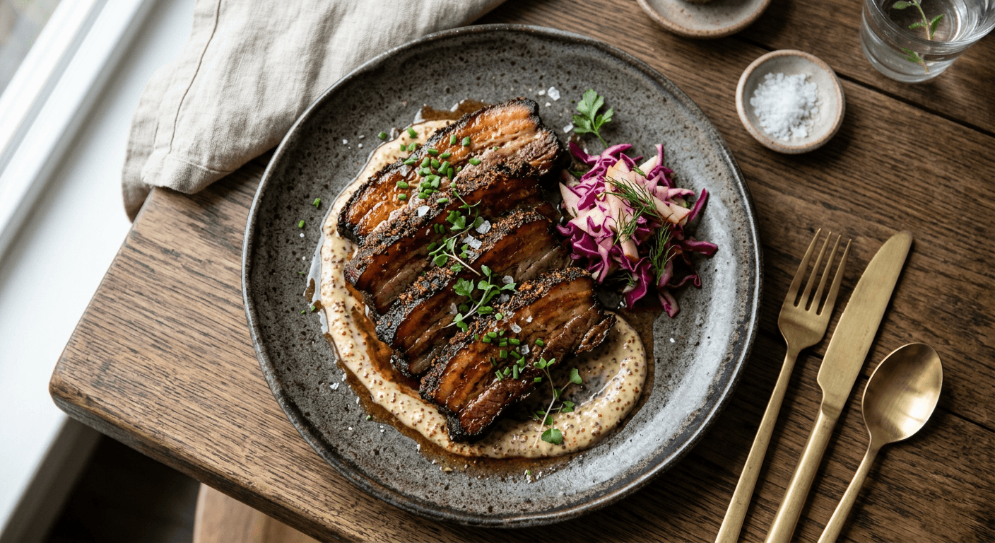 Coffee-Rubbed Smoked Pork Belly