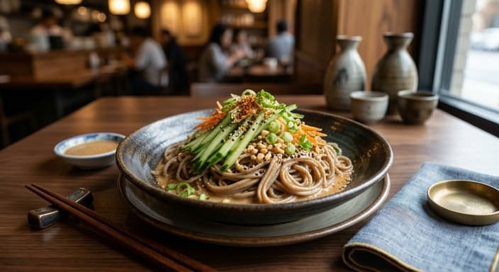 Cold Sesame Soba with Cucumber