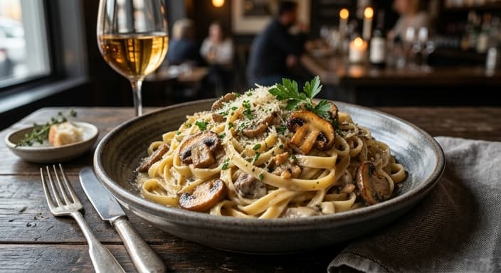Creamy Garlic Mushroom Pasta