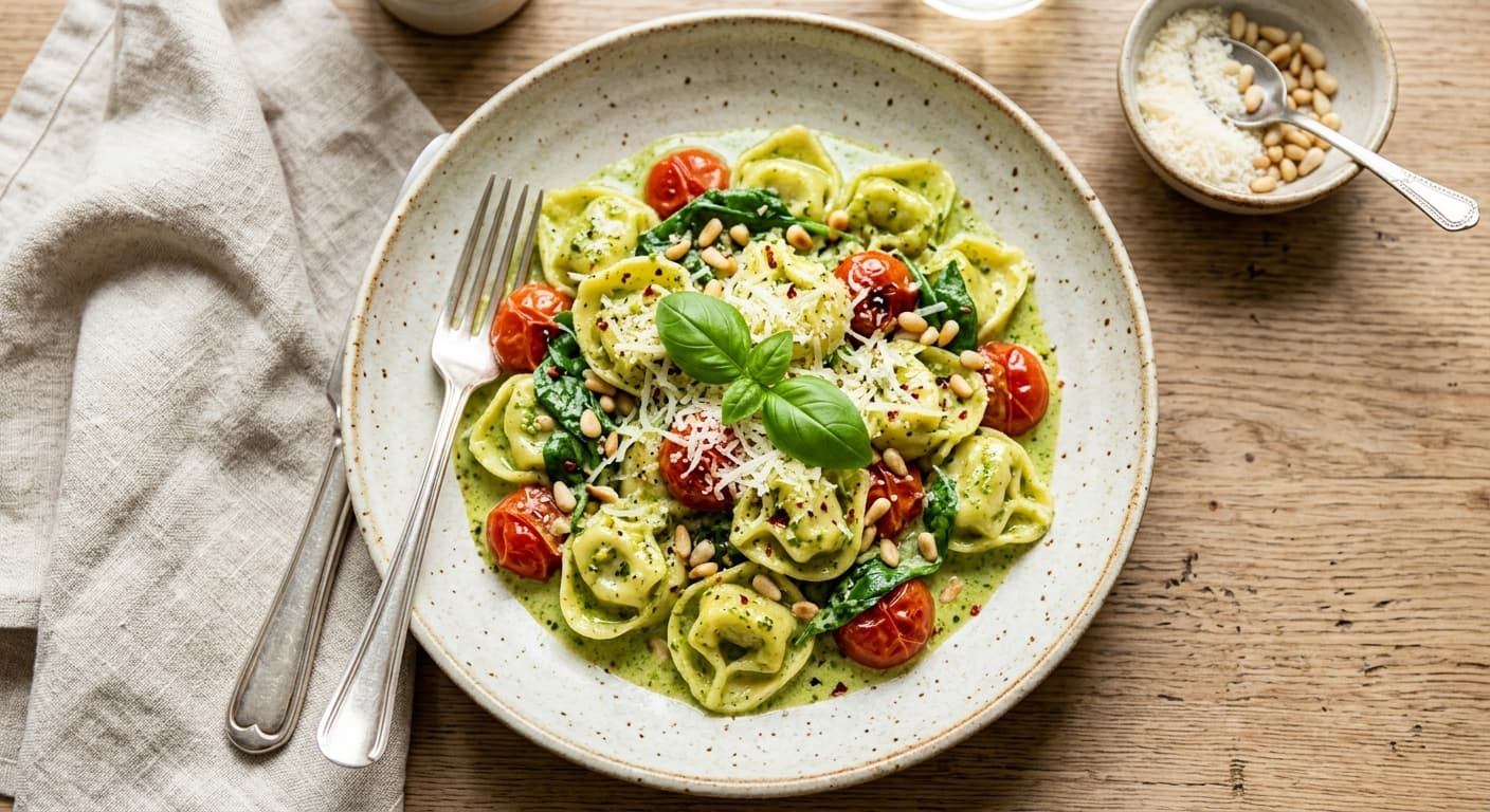 Creamy Pesto Tortellini