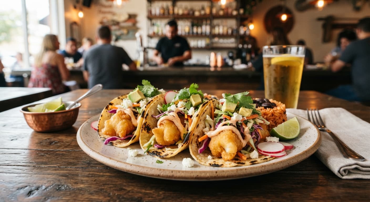 Crispy Cod Fish Tacos with Slaw