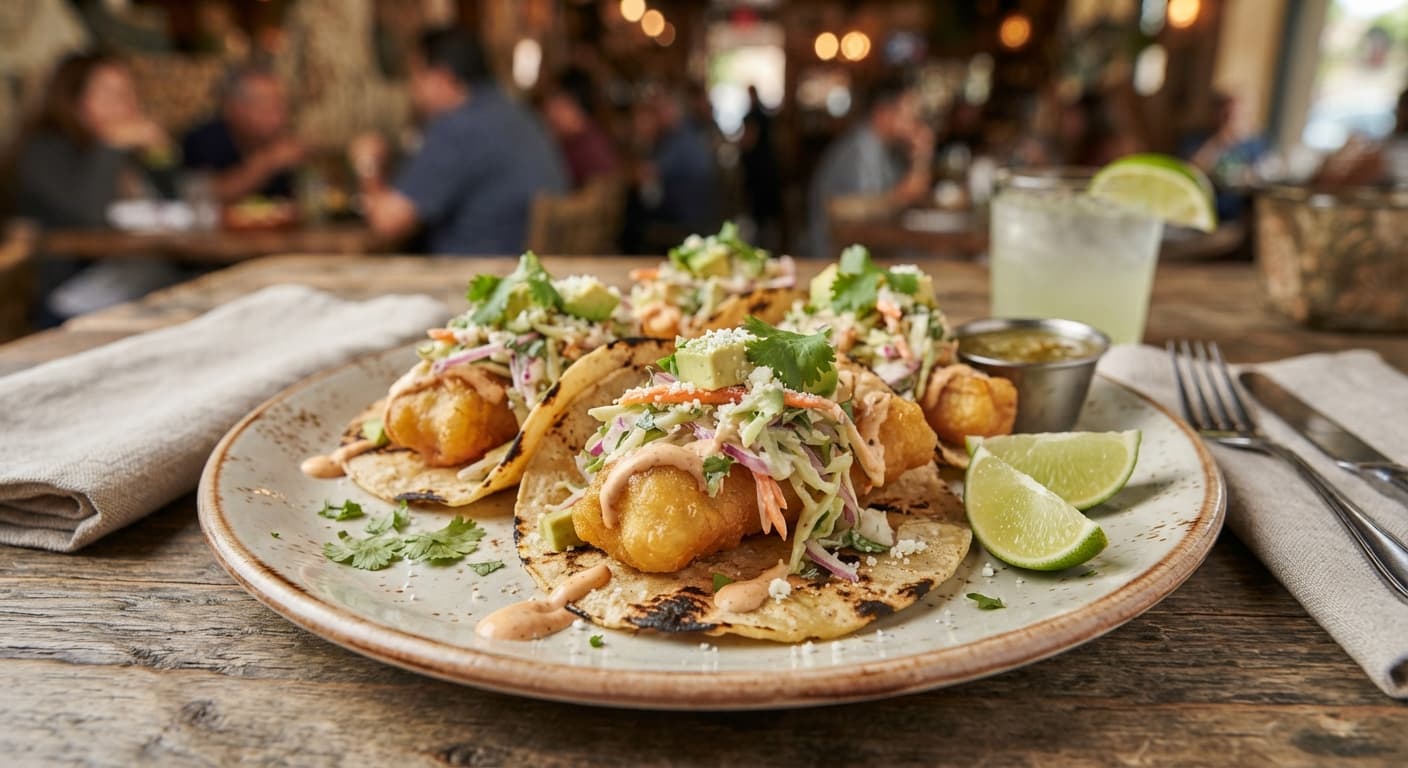 Crispy Cod Tacos with Lime Slaw