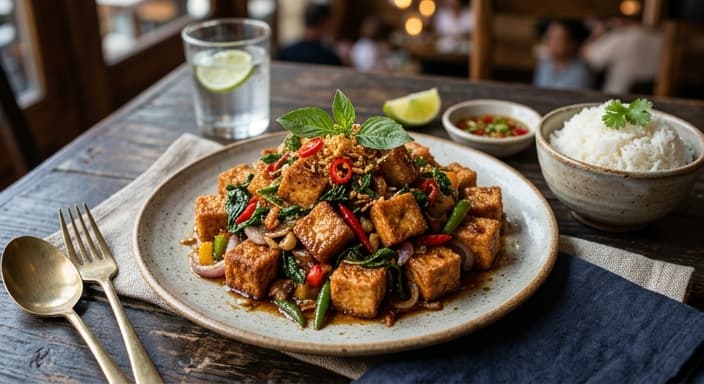 Crispy Thai Basil Tofu