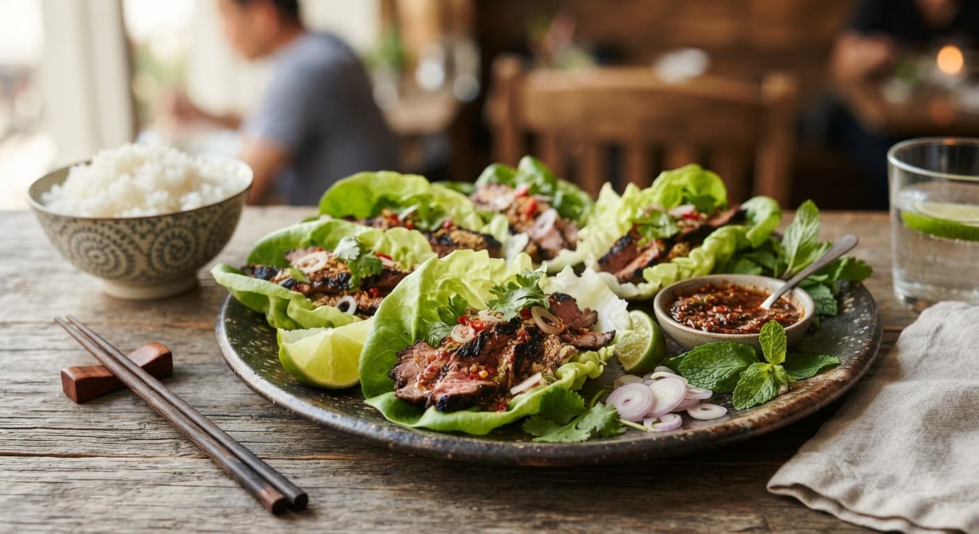 Crying Tiger Beef Lettuce Wraps