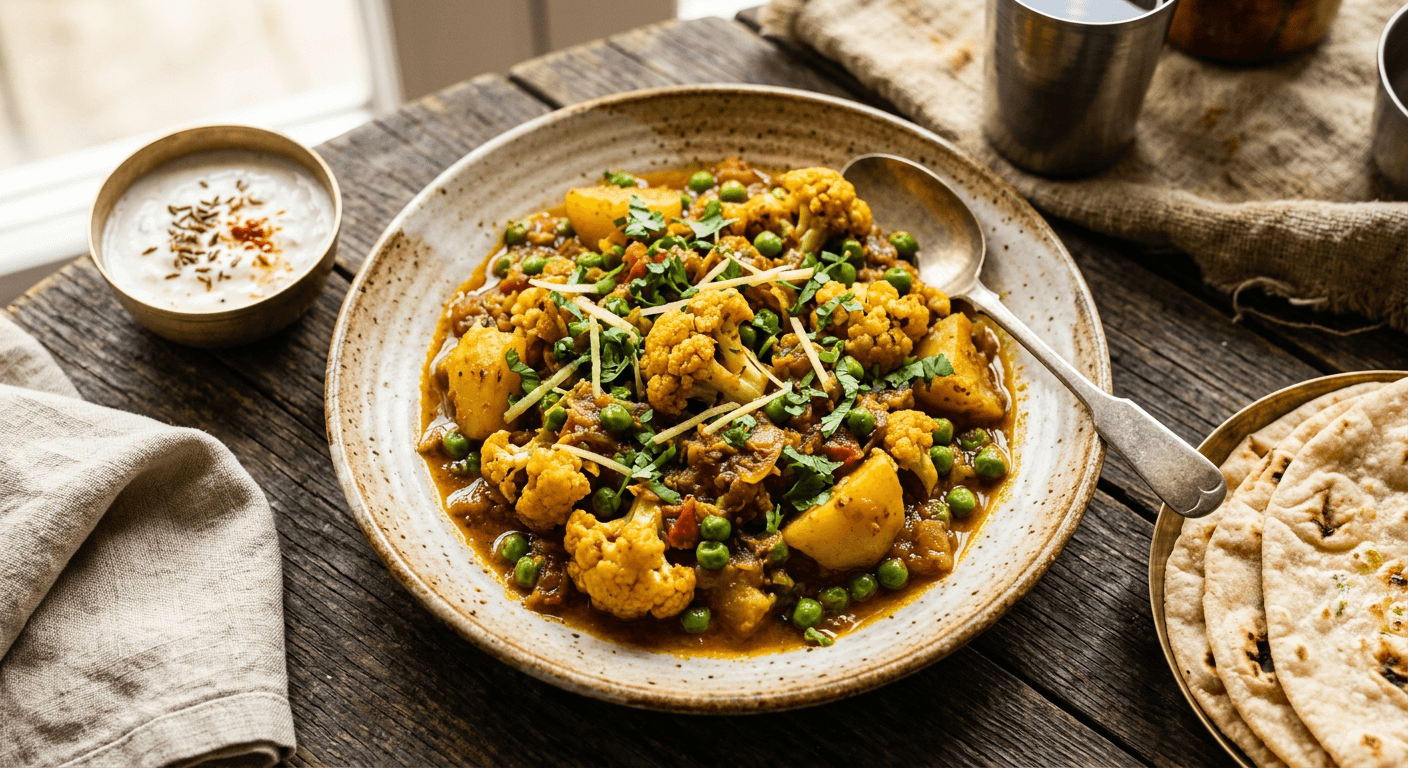 Dhaba Style Aloo Gobi Matar