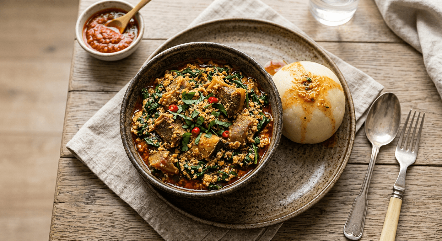 Egusi and Spinach Pot