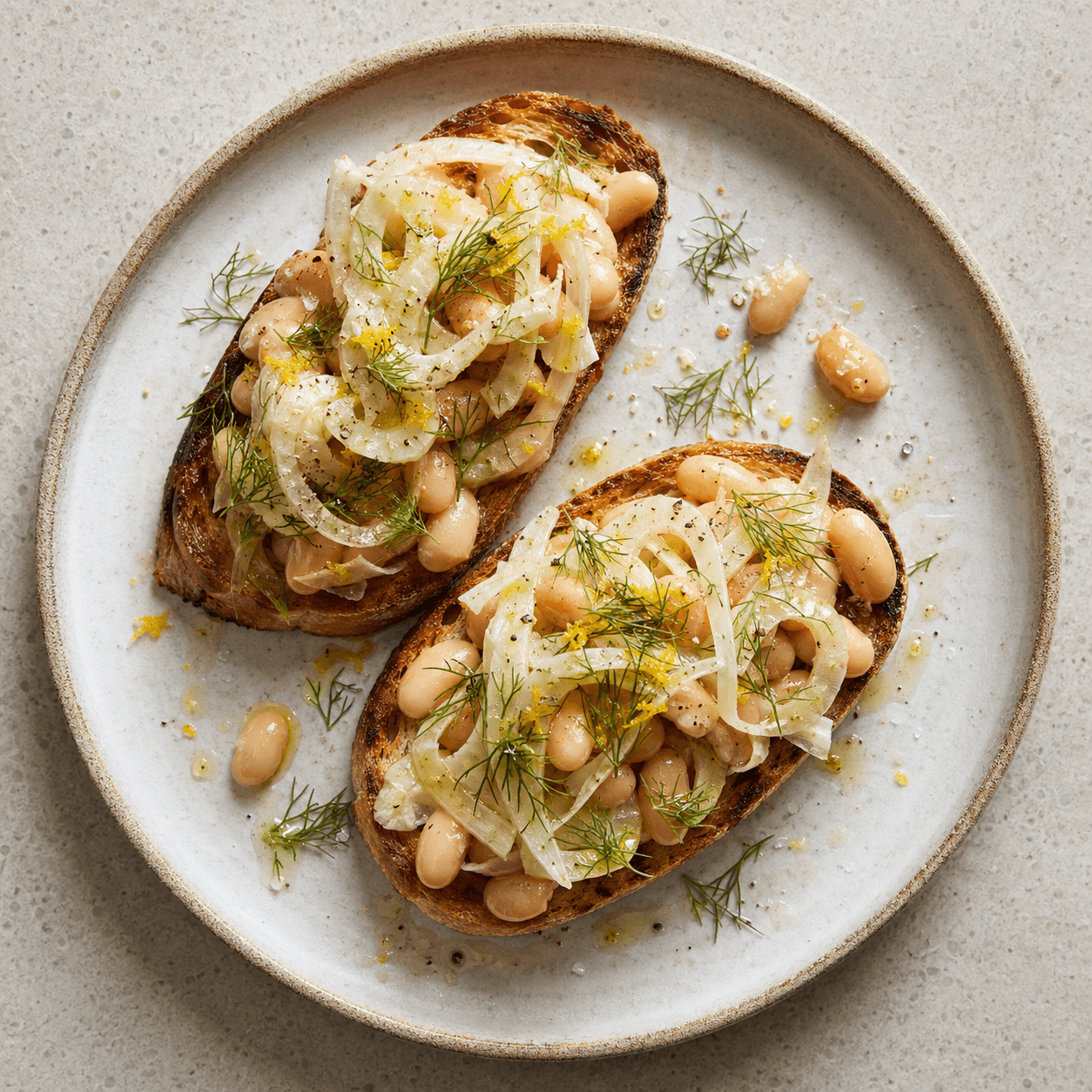 Fennel & White Bean Toasts