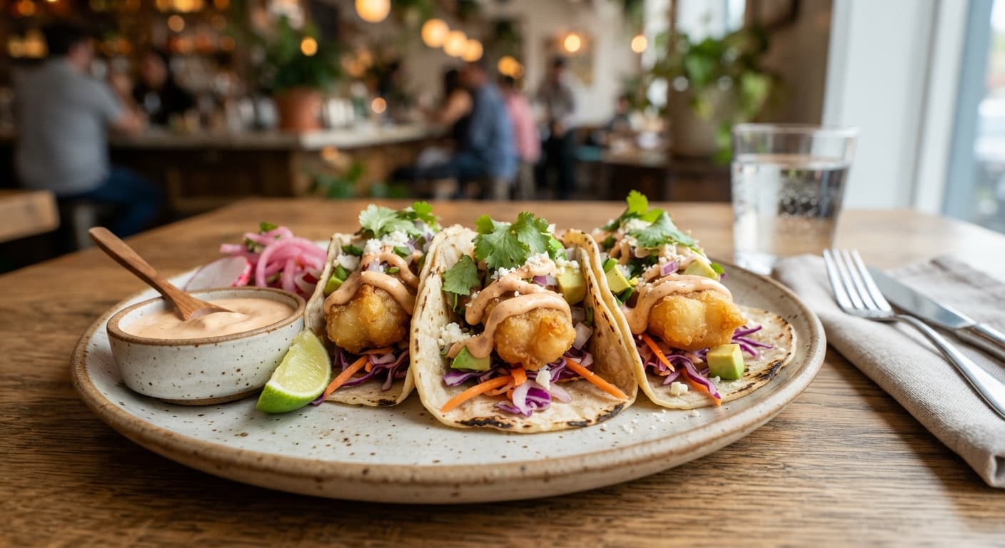 Fish Tacos with Chipotle Crema