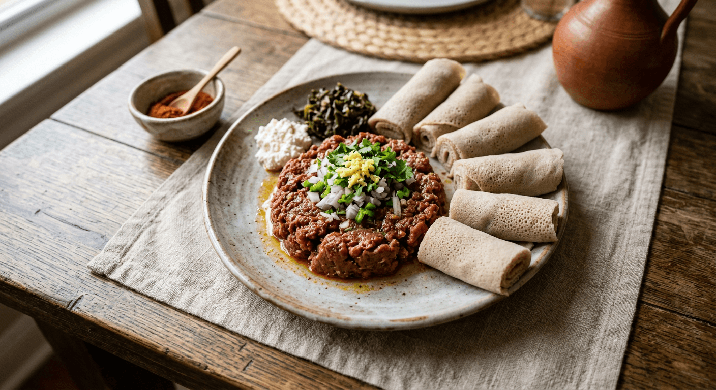 Garlic and Ginger Kitfo