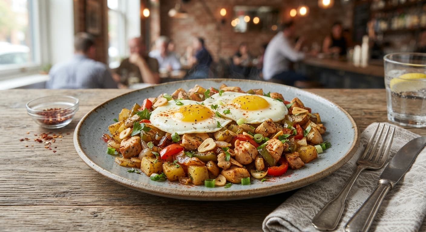 Garlic Bell Pepper Chicken Hash