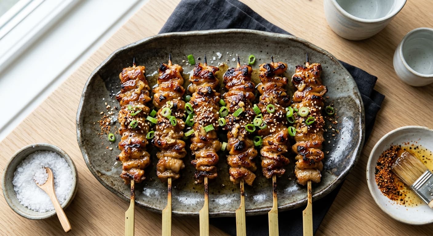 Garlic Butter Yakitori Kawa