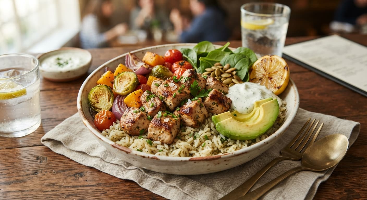 Garlic Herb Turkey Rice Bowl