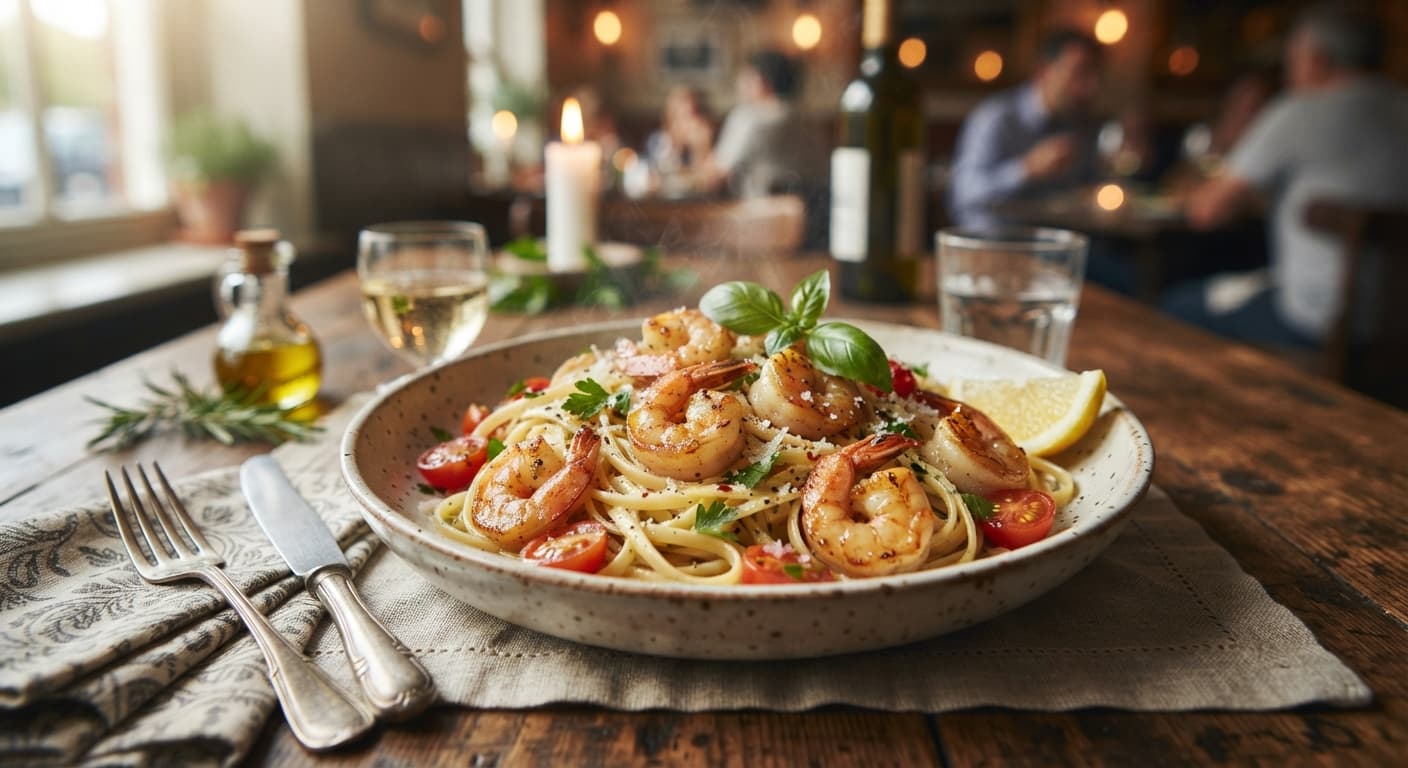 Garlic Lemon Shrimp Pasta