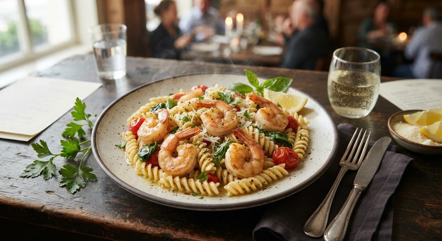 Garlic Shrimp Fusilli