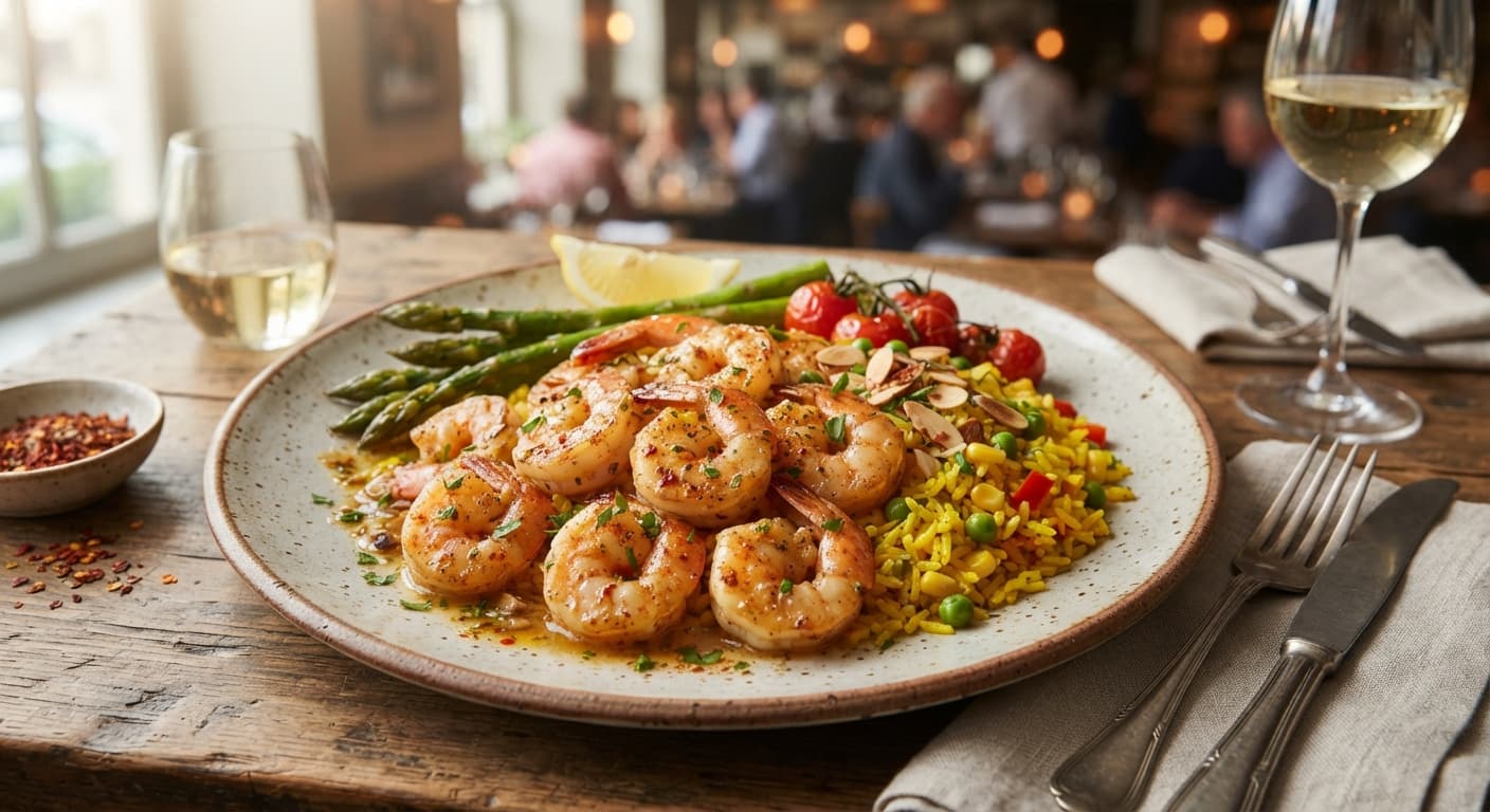 Garlic Shrimp with Yellow Rice