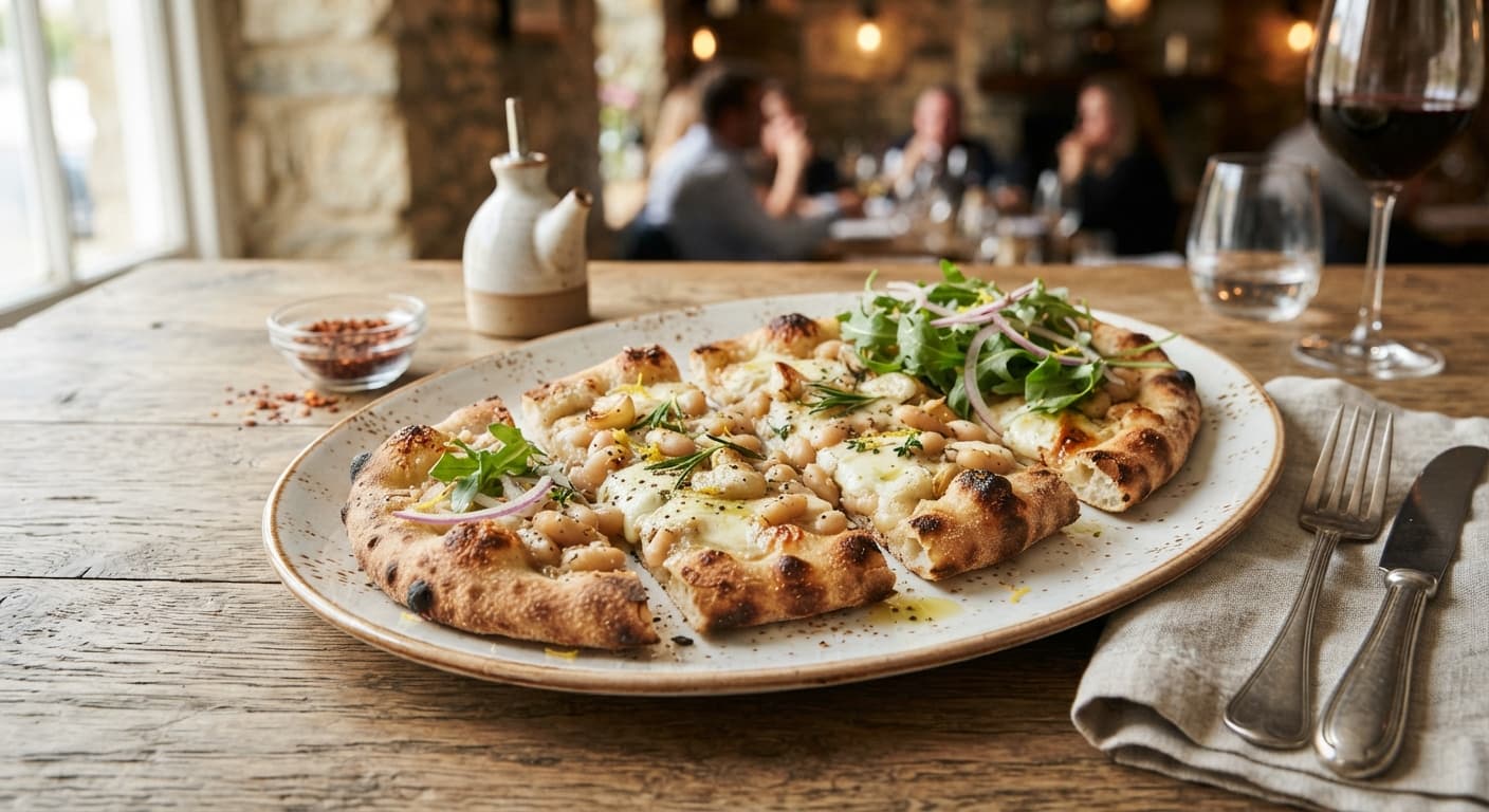 Garlicky White Bean Flatbread