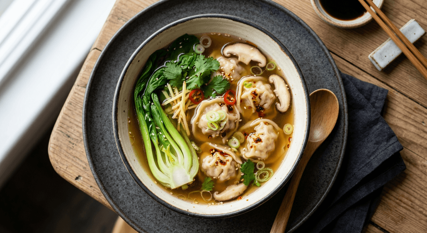 Ginger Chicken Wonton Soup