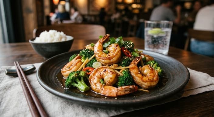 Ginger-Soy Shrimp with Broccoli