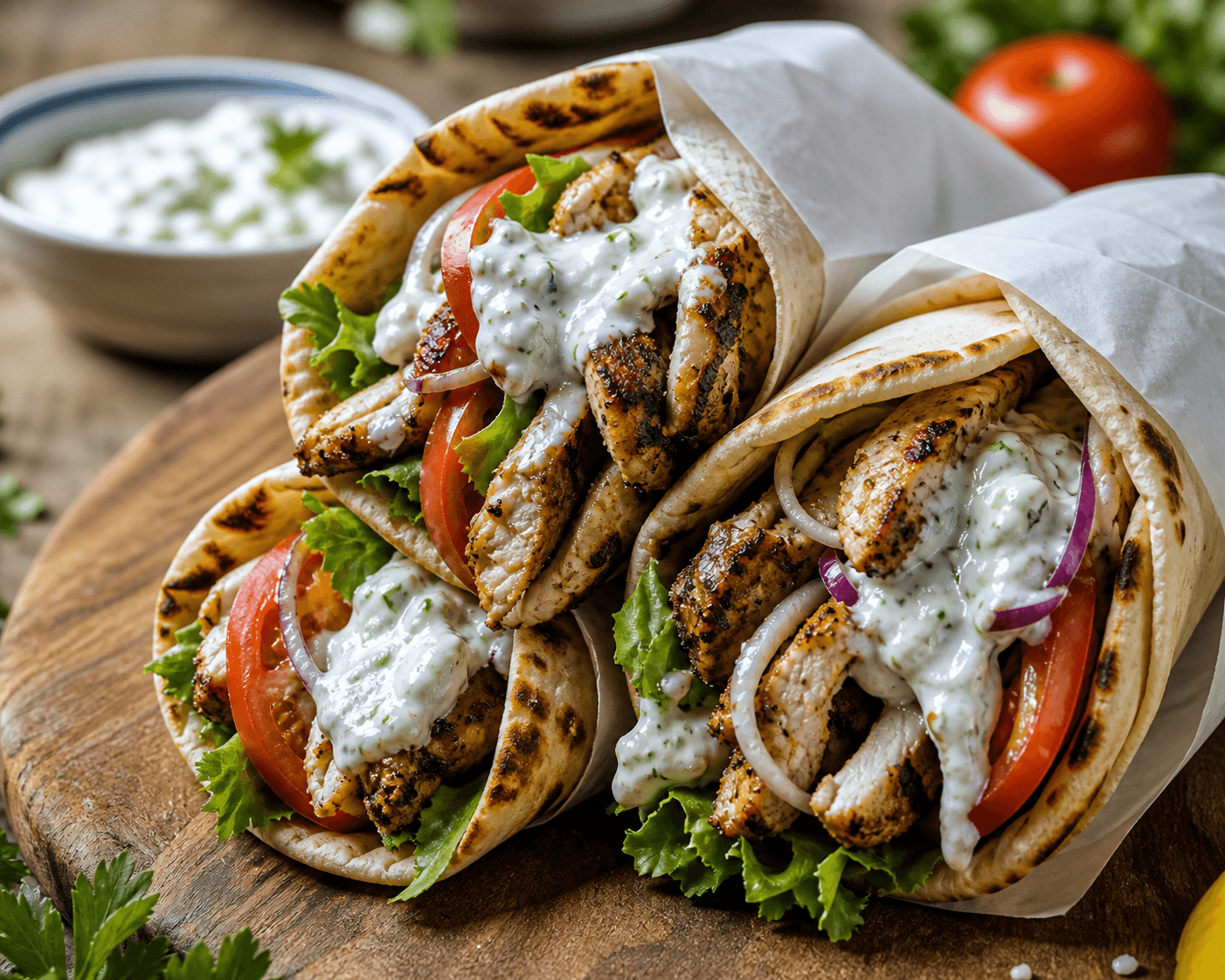 Greek Chicken Gyros Wraps