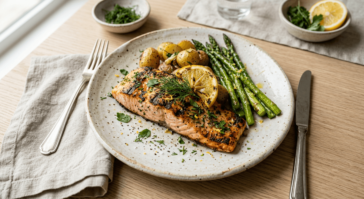 Grilled Lemon Herb Salmon