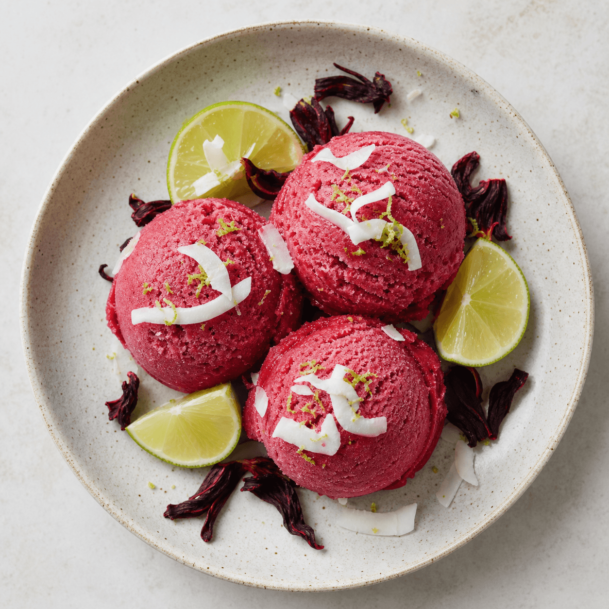 Hibiscus Lime Coconut Sorbet
