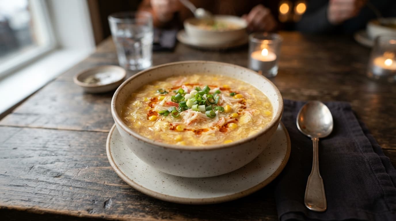 Imitation Crab and Corn Soup