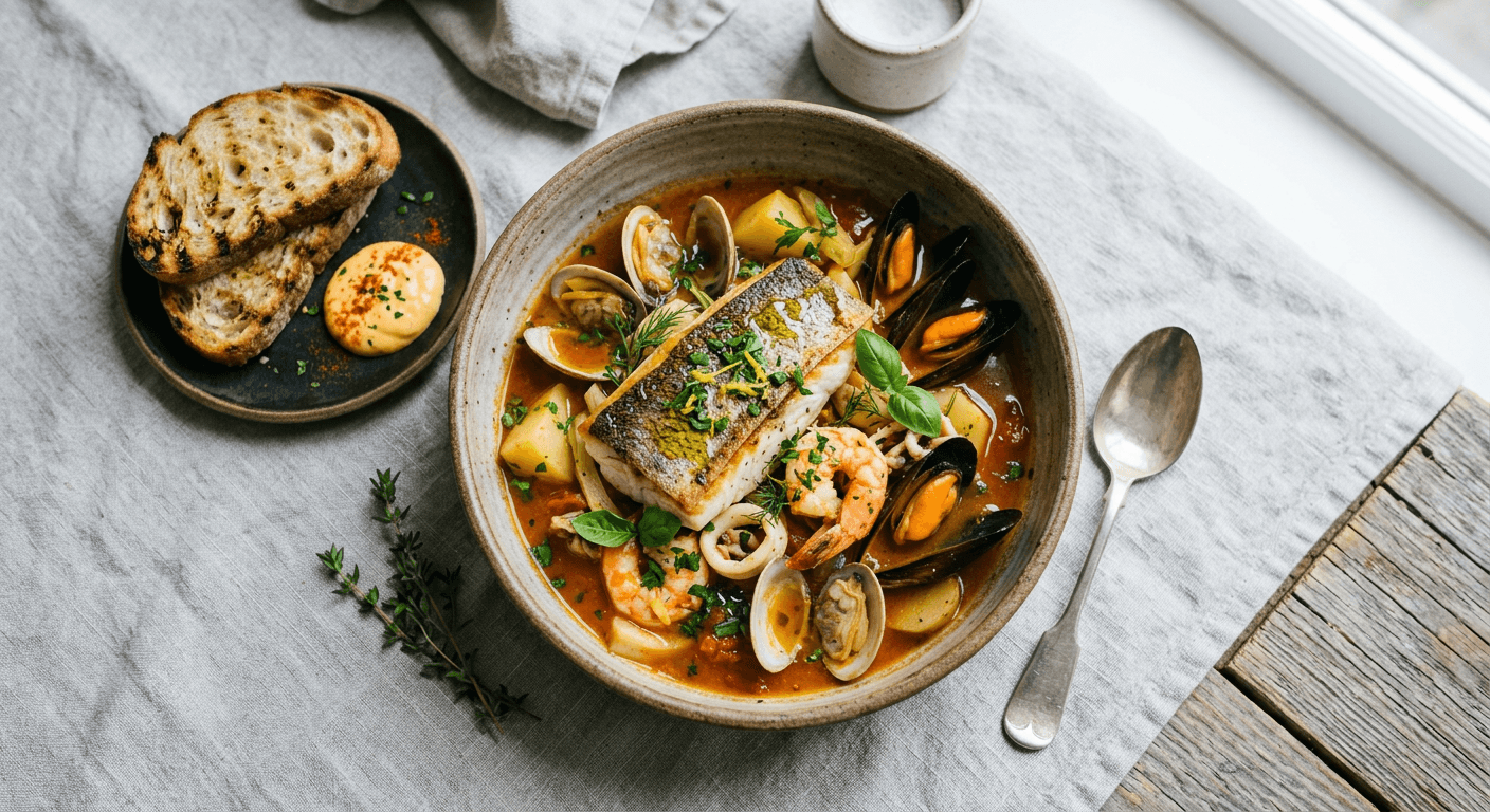 Ionian Sea Bass Bouillabaisse