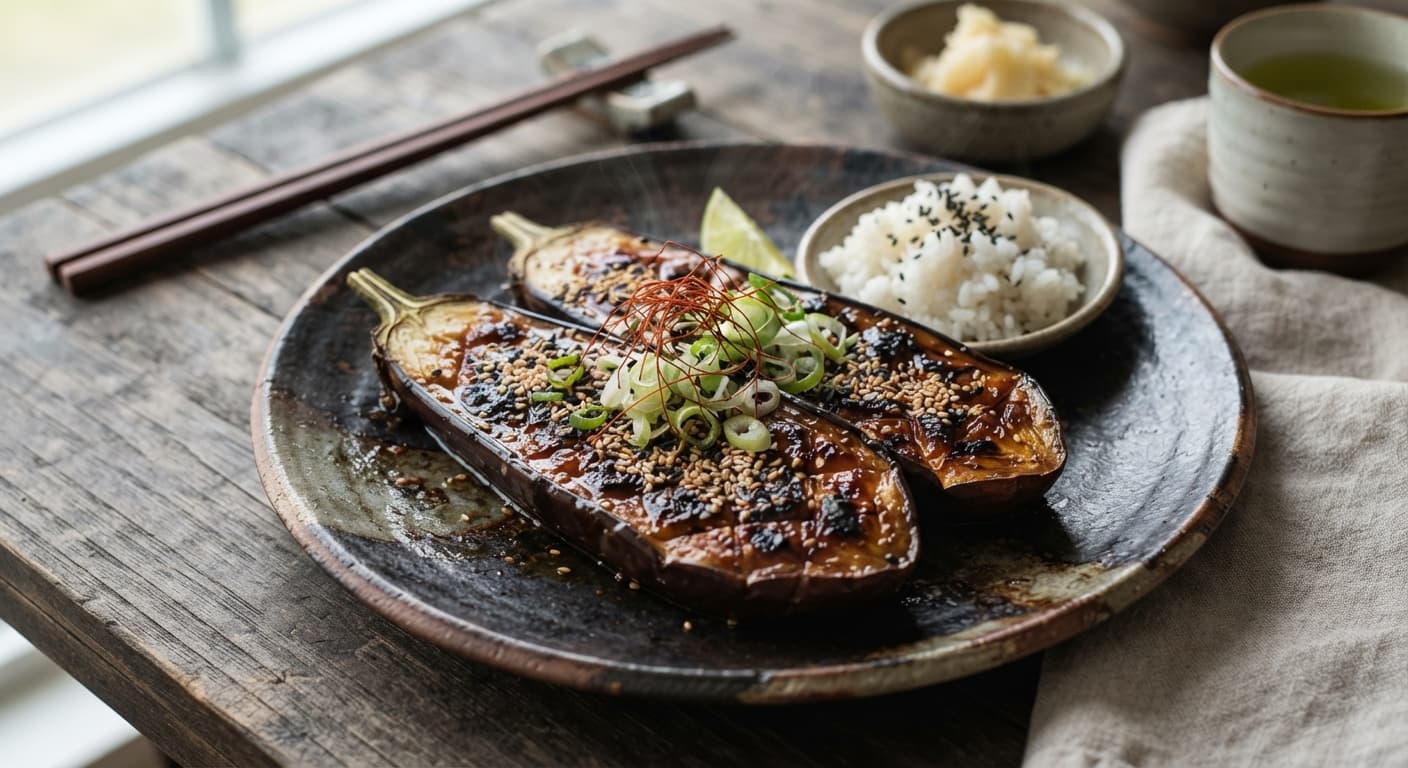 Japanese Miso‑Glazed Eggplant