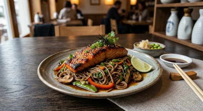 Japanese Salmon Teriyaki Soba