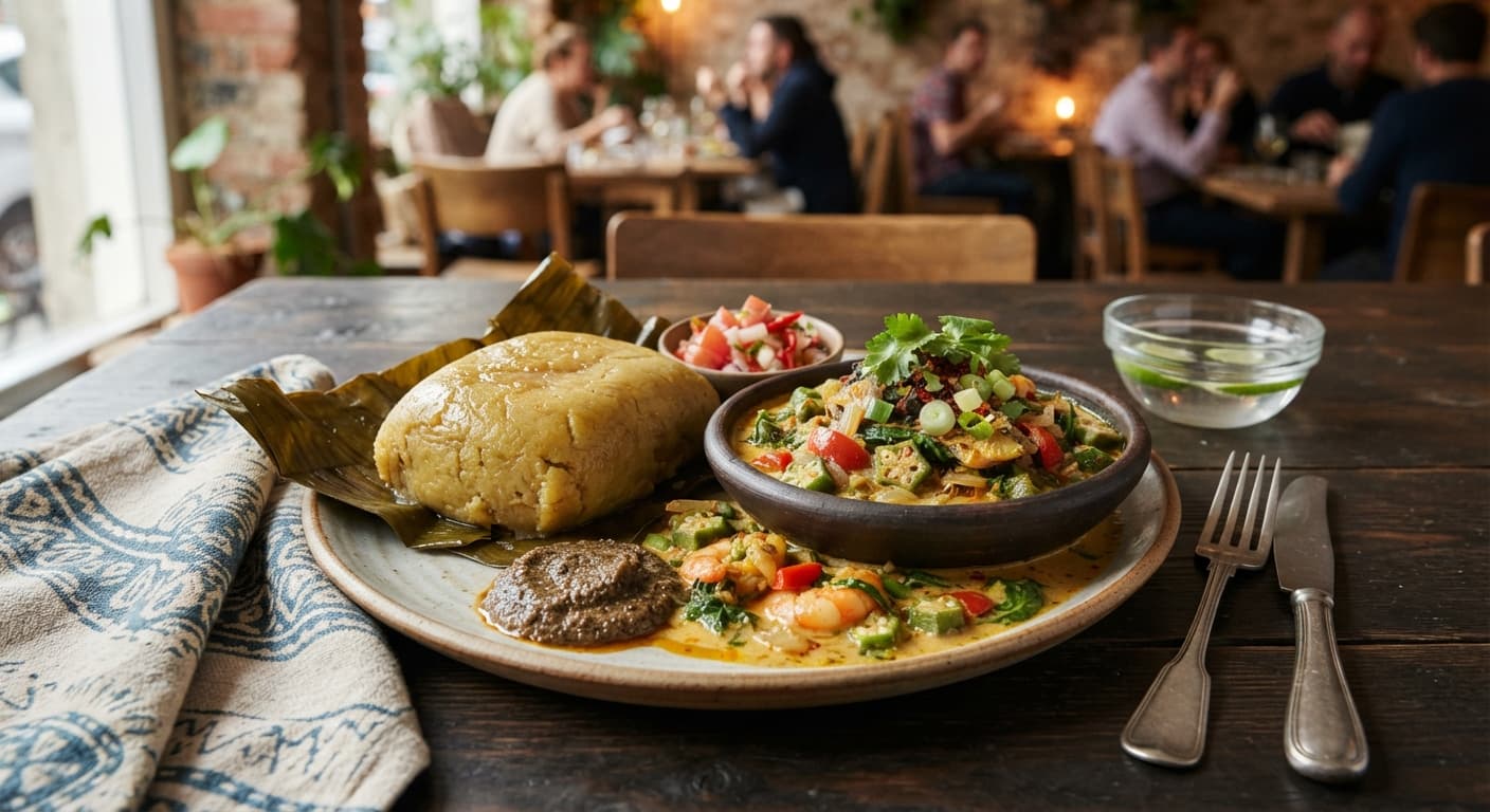 Kenkey and Okro Coconut Curry